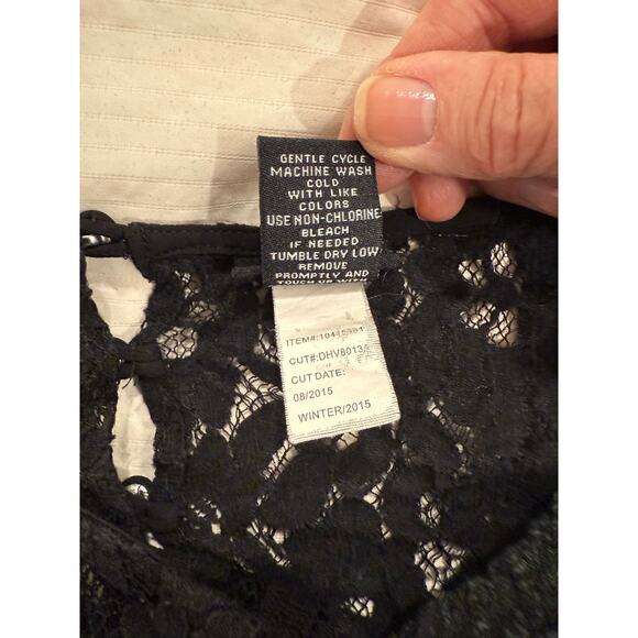 Torrid Blouse Womens Size 1X Black Lace Chiffon Boho Peasant Sheer Bell Sleeve - Picture 7 of 10